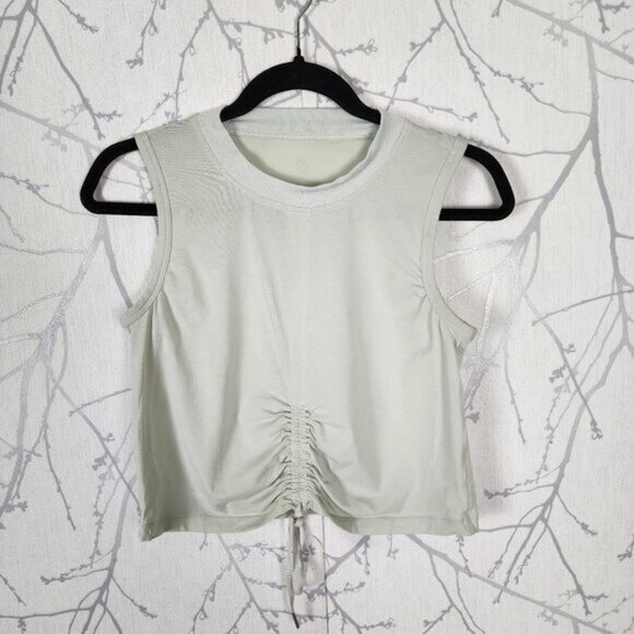 Lululemon Springtime Green Pima Cotton Cinch Me Up Front Tank - Picture 2 of 5